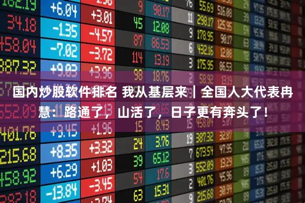 国内炒股软件排名 我从基层来｜全国人大代表冉慧：路通了，山活了，日子更有奔头了！